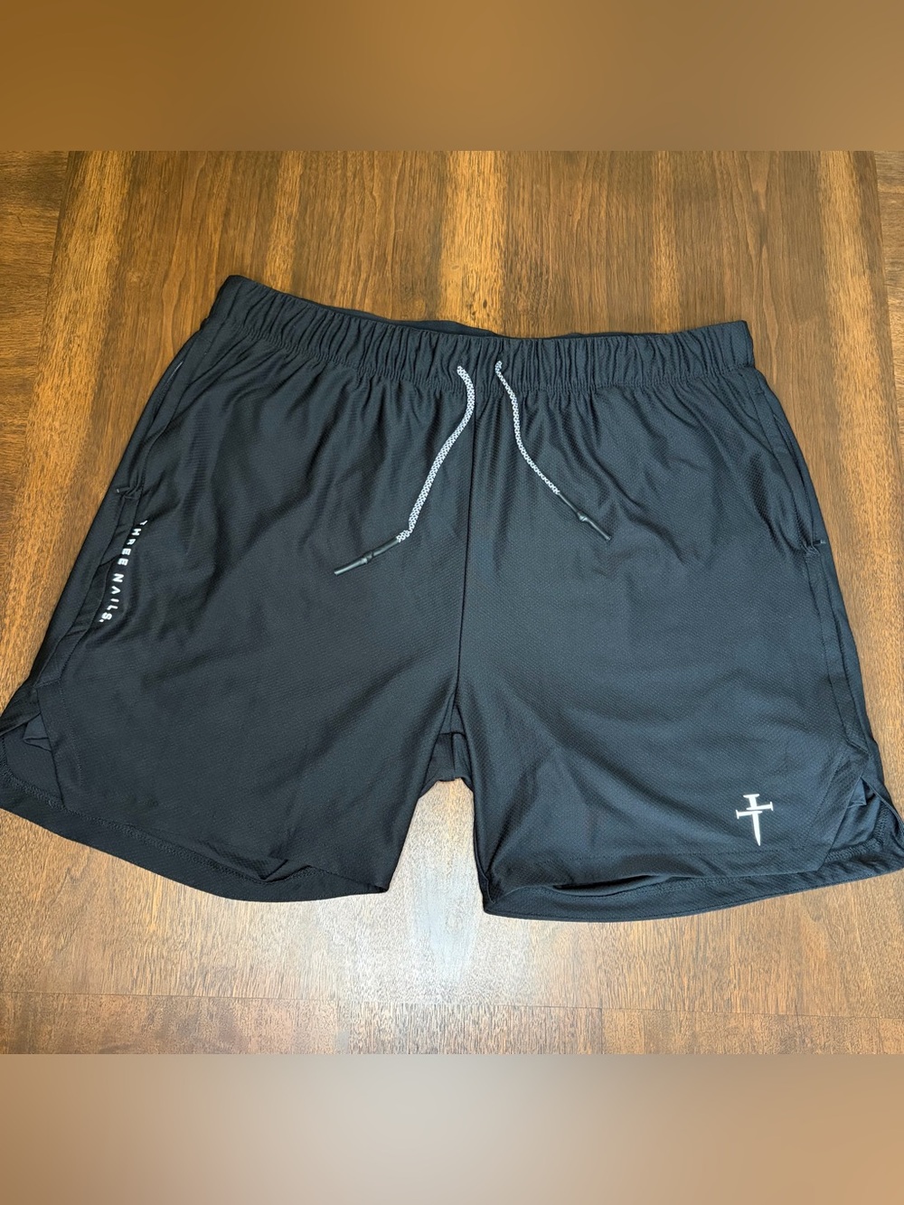Three Nails Pro Tech 2.0 Mens Liner Shorts XL Black 5" Drawstring Pockets